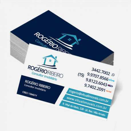 CARTÃO DE VISITA 90X50mm – CROUCHÊ – VERNIZ TOTAL FRENTE — brinde personalizado da Cátia Brindes