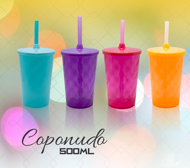 COPO TWISTER COM TAMPA 500ML — brinde personalizado da Cátia Brindes