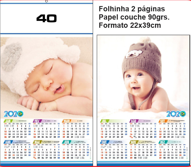 FOLHINHA ANUAL MODELO 40 — brinde personalizado da Cátia Brindes