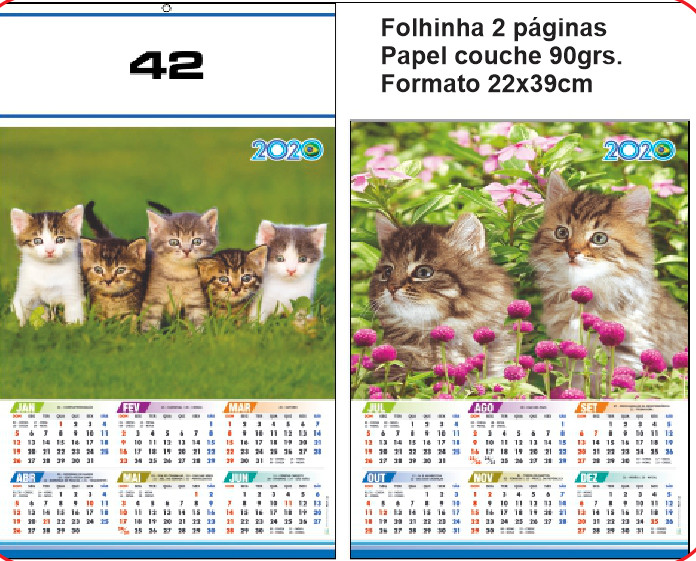 FOLHINHA ANUAL MODELO 42 — brinde personalizado da Cátia Brindes
