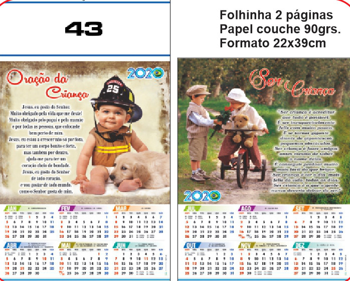 FOLHINHA ANUAL MODELO 43 — brinde personalizado da Cátia Brindes