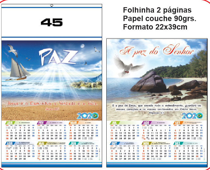 FOLHINHA ANUAL MODELO 45 — brinde personalizado da Cátia Brindes