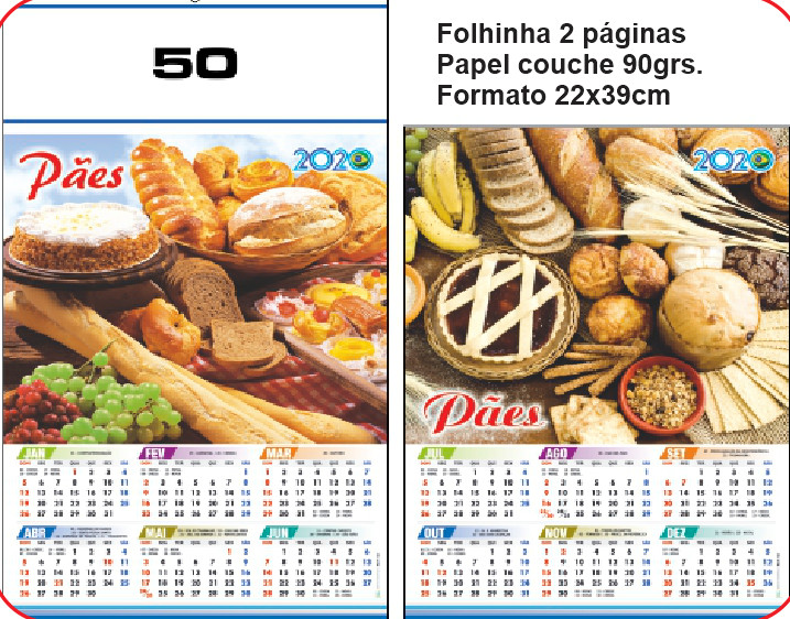 FOLHINHA ANUAL MODELO 50 — brinde personalizado da Cátia Brindes