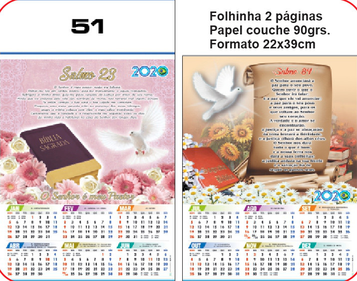 FOLHINHA ANUAL MODELO 51 — brinde personalizado da Cátia Brindes