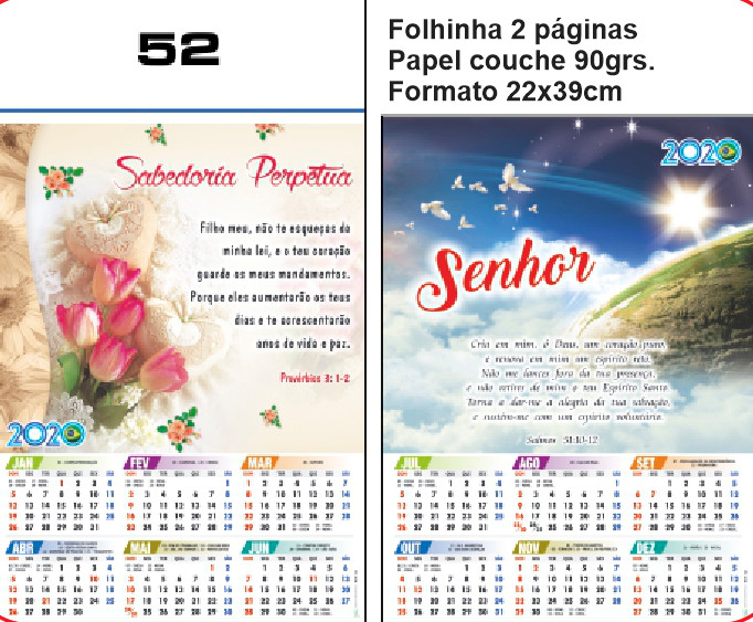 FOLHINHA  ANUAL MODELO 52 — brinde personalizado da Cátia Brindes