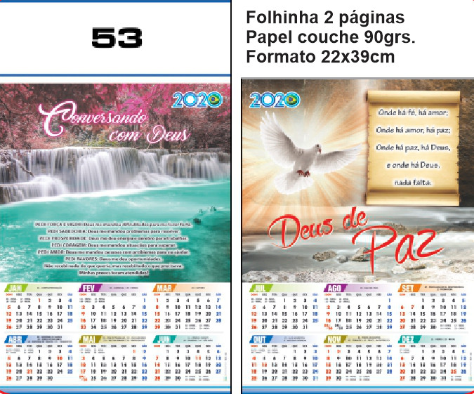 FOLHINHA ANUAL MODELO 53 — brinde personalizado da Cátia Brindes