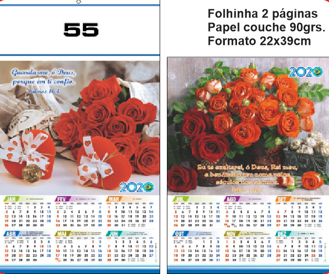 FOLHINHA ANUAL MODELO 55 — brinde personalizado da Cátia Brindes