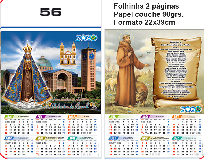 FOLHINHA ANUAL MODELO 56 — brinde personalizado da Cátia Brindes