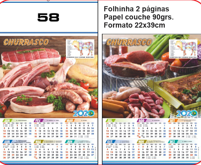 FOLHINHA ANUAL MODELO 58 — brinde personalizado da Cátia Brindes