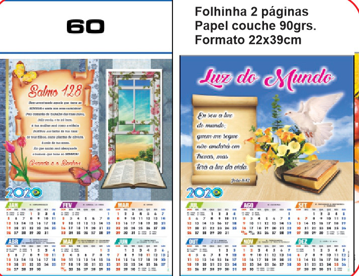 FOLHINHA ANUAL MODELO 60 — brinde personalizado da Cátia Brindes