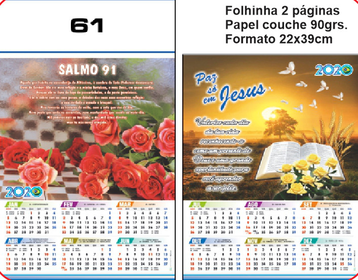 FOLHINHA ANUAL MODELO 61 — brinde personalizado da Cátia Brindes