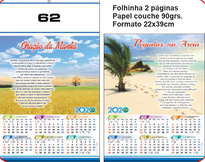 FOLHINHA ANUAL MODELO 62 — brinde personalizado da Cátia Brindes