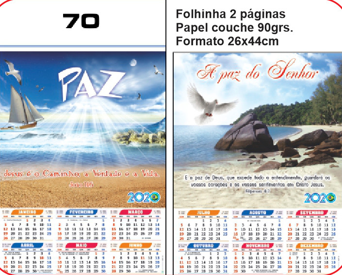 FOLHINHA ANUAL MODELO 70 — brinde personalizado da Cátia Brindes