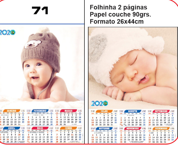 FOLHINHA ANUAL MODELO 71 — brinde personalizado da Cátia Brindes