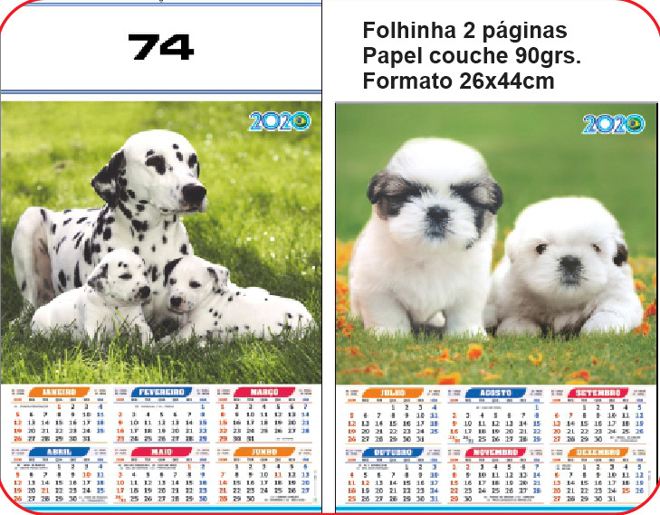 FOLHINHA ANUAL MODELO 74 — brinde personalizado da Cátia Brindes