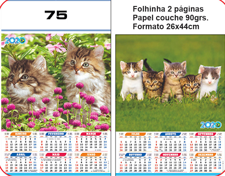FOLHINHA ANUAL MODELO 75 — brinde personalizado da Cátia Brindes