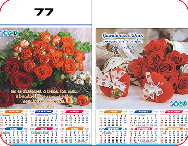 FOLHINHA ANUAL MODELO 77 — brinde personalizado da Cátia Brindes