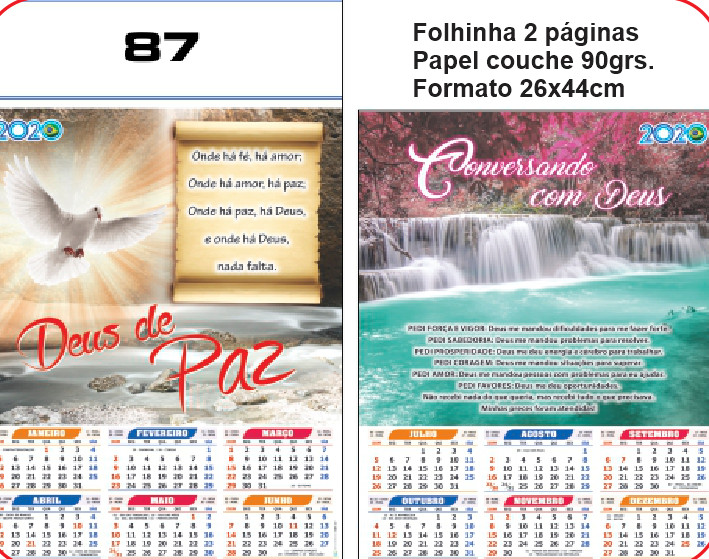 FOLHINHA ANUAL MODELO 87 — brinde personalizado da Cátia Brindes
