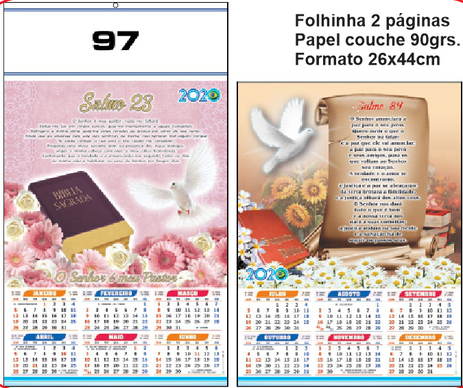 FOLHINHA ANUAL MODELO 97 — brinde personalizado da Cátia Brindes