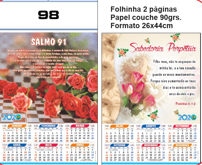FOLHINHA ANUAL MODELO 98 — brinde personalizado da Cátia Brindes