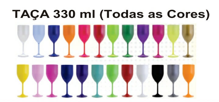 Taça 330ml (Todas as cores) — brinde personalizado da Cátia Brindes