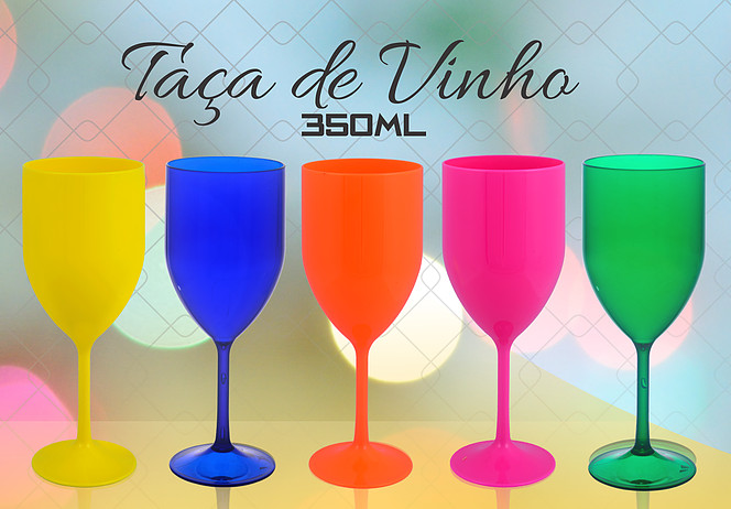TAÇA DE VINHO 350ML — brinde personalizado da Cátia Brindes