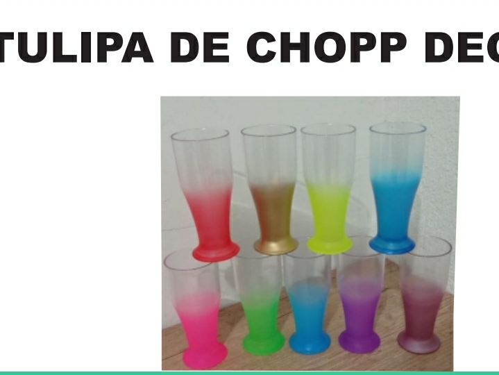 Tulipa de Chopp Decorada — brinde personalizado da Cátia Brindes